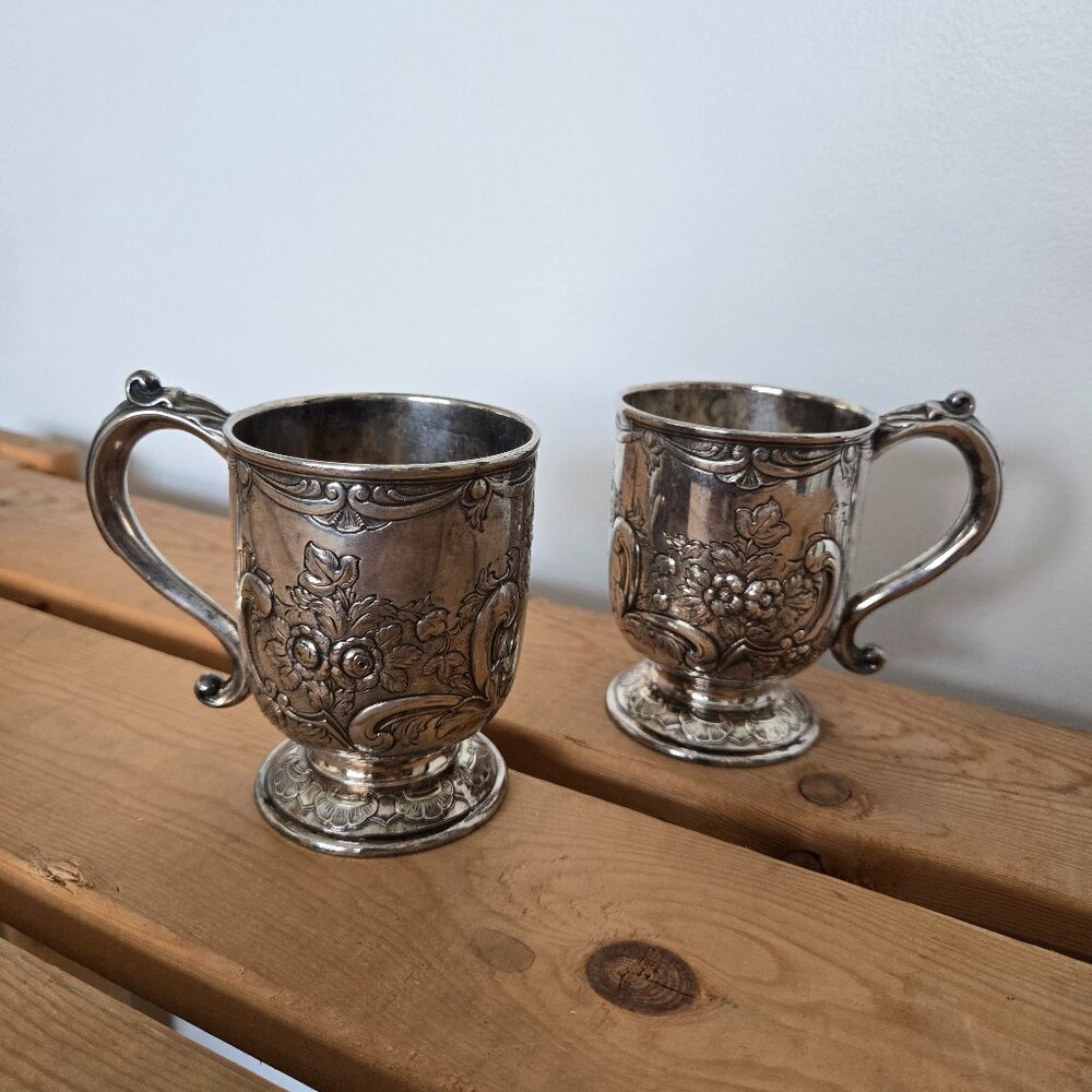 Two identical vintage 'Corbell & Co' Electro Plated Antimony, Silver Plated Chri